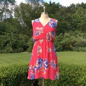 Everly Floral V-Neck Sleeveless A Line Dress